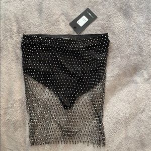 Beaded mesh skirt